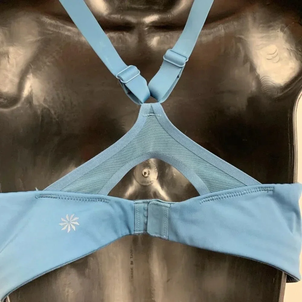 Athleta Women's Advance Zip Front B-DD Sequoia Blue Sports Bra Size 34C - Picture 6 of 11